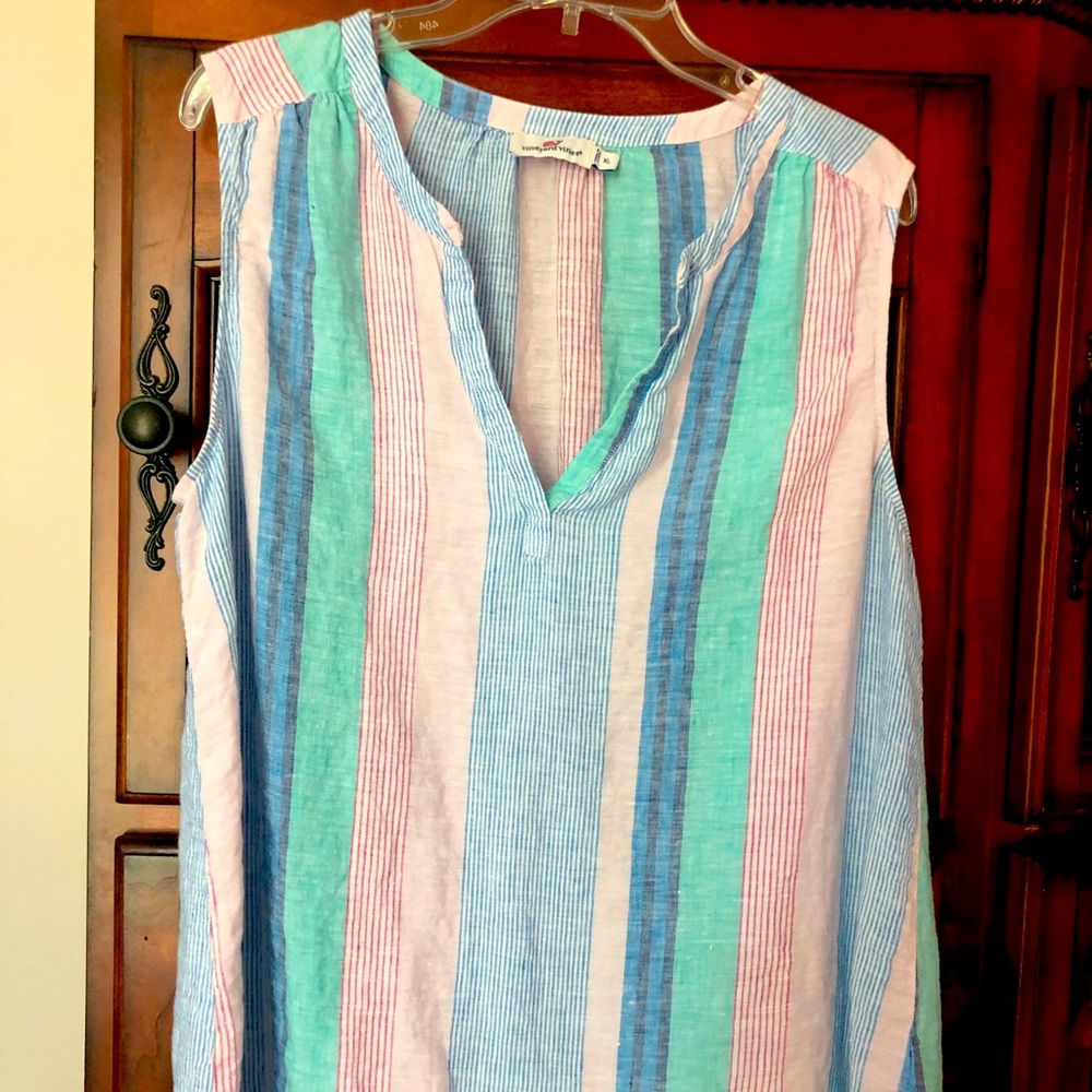 Vineyard Vines linen sleeveless blouse Size XL